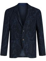 ETRO blazer en coton à imprimé cachemire - Bleu