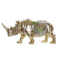Decoratieve figuren DKD Home Decor Gouden Hars Multicolour Neushoorn (55 x 17,5 x 25 cm)
