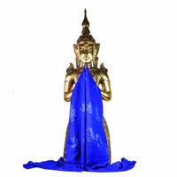 Tibetaanse luxe Katha Sjaal - Blauw - XL - thumbnail