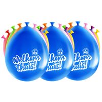 Welkom thuis thema Ballonnen - 24x - multi kleuren - Versiering/feestartikelen - thumbnail