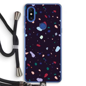 Dark Rounded Terrazzo: Xiaomi Mi Mix 3 Transparant Hoesje met koord
