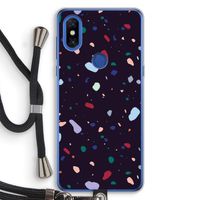 Dark Rounded Terrazzo: Xiaomi Mi Mix 3 Transparant Hoesje met koord