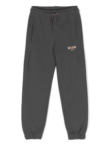 MSGM Kids pantalon à logo en caoutchouc - Gris