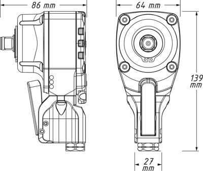 HAZET slagmoersleutel "9012ptt". impact screwdriver 1/2" twin turbo 550nm