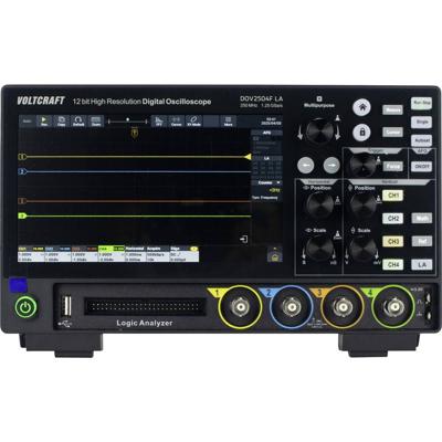 VOLTCRAFT DOV2504F LA Digitale oscilloscoop 250 MHz 4-kanaals 1.25 GSa/s 100 Mpts 12 Bit Digitaal geheugen (DSO), Functiegenerator, Logic-analyser 1 stuk(s)