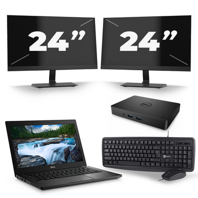 Dell Latitude 5490 - Intel Core i3-8e Generatie - 14 inch - 8GB RAM - 256GB SSD - Windows 11 + 2x 24 inch Monitor