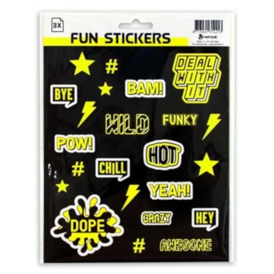 Verhaak stickers Kixx 14,8 x 21 cm A5 folie zwart/geel 3 vellen Verhaak stickers Kixx 14,8 x 21 cm A5 folie zwart/geel 3 vellen