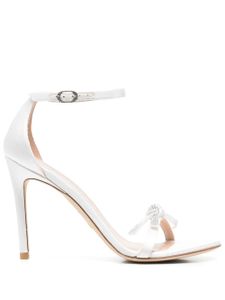 Stuart Weitzman sandales Nudist à noeud en cristal - Blanc