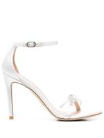 Stuart Weitzman sandales Nudist à noeud en cristal - Blanc