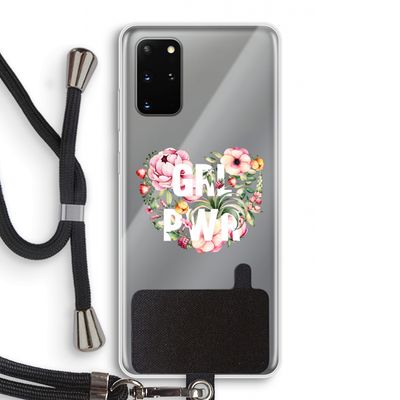 GRL PWR Flower: Samsung Galaxy S20 Plus Transparant Hoesje met koord