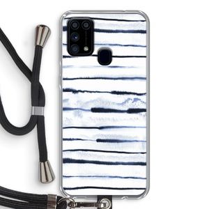 Ink Stripes: Samsung Galaxy M31 Transparant Hoesje met koord