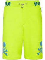 Philipp Plein short à logo brodé Skull&Bones - Jaune