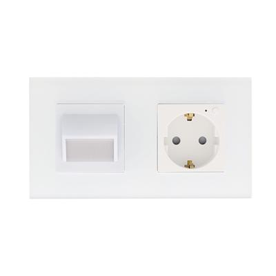 Rome Smart wit-glas stopcontact en traplampje combinatie compleet