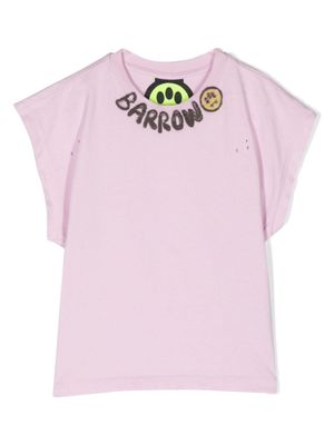 Barrow kids t-shirt en coton à logo imprimé - Rose