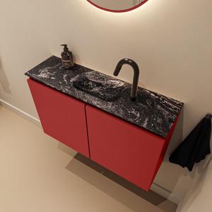 Toiletmeubel Mondiaz Ture Dlux | 80 cm | Meubelkleur Fire | Eden wastafel Lava Midden | 1 kraangat