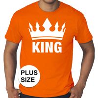 Grote maten Koningsdag King shirt oranje heren 4XL  - - thumbnail