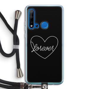 Forever heart black: Huawei P20 Lite (2019) Transparant Hoesje met koord