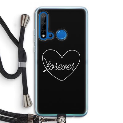 Forever heart black: Huawei P20 Lite (2019) Transparant Hoesje met koord