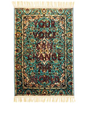 Seletti tapis Burnt Voice à mélange d'imprimés - Vert
