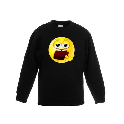 Emoticon sweater moe zwart kinderen