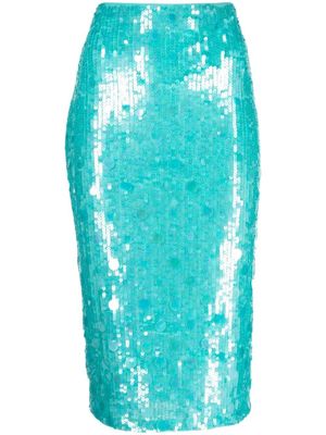 P.A.R.O.S.H. jupe crayon ornée de sequins - Bleu
