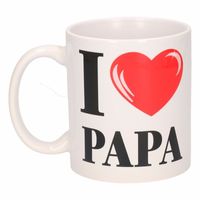 Vaderdag I Love Papa koffiemok / beker 300 ml   - - thumbnail
