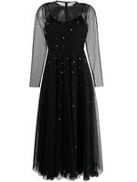 RED Valentino robe en tulle à ornements en cristal - Noir RED Valentino robe en tulle à ornements en cristal - Noir