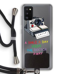 Smile: Samsung Galaxy A41 Transparant Hoesje met koord