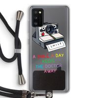 Smile: Samsung Galaxy A41 Transparant Hoesje met koord