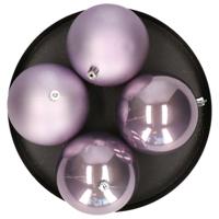 Decoris grote kerstballen - 16x st - lila paars - 10 cm - kunststof