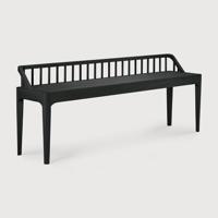 Ethnicraft Eetkamerbank 'Spindle' Gevernist Eikenhout, 150cm, kleur Zwart