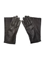 CHANEL Pre-Owned gants longs en cuir - Noir - thumbnail