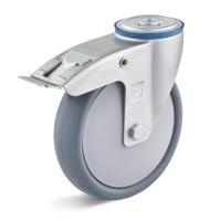 Torwegge Zwenkwiel m/rem termoplastisch ø100 kunststof / boutbevestiging