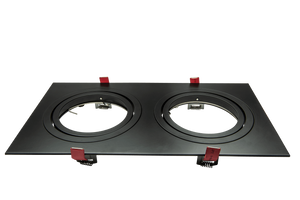 AR111 armatuur, 2 voudig rechthoekig zwart 180mm 355mm 148-038 Tronix
