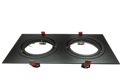 AR111 armatuur, 2 voudig rechthoekig zwart 180mm 355mm 148-038 Tronix