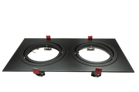 AR111 armatuur, 2 voudig rechthoekig zwart 180mm 355mm 148-038 Tronix
