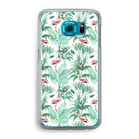 Flamingo bladeren: Samsung Galaxy S6 Transparant Hoesje