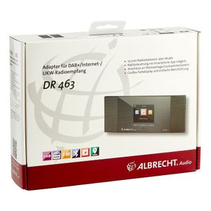 Albrecht Albrecht DR 463+ Internet-, DAB+ und UKW-Radio Tuner Internetradio-adapter DAB+, Internet, VHF (FM) DAB+, Internetradio, FM, WiFi Incl.