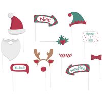 Kerst foto prop set - 12-delig - Christmas party - photo booth - thumbnail