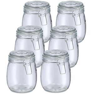 Voorraadpot/bewaarpot Alfie - 10x - 750 ml - glas - beugelsluiting - D11 x H14 cm