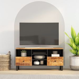 Tv-meubel 100x33x46 cm massief mangohout en bewerkt hout