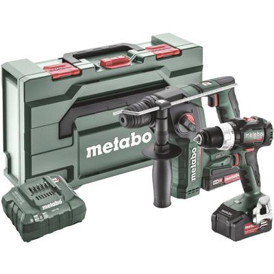 Metabo BS 18 LT BL + BH 18 LTX BL 16 685182000 Accu-boorhamer, Accu-schroefboormachine 18 V 2.0 Ah, 4.0 Ah Li-ion Incl. 2 accus, Incl. koffer, Incl. lader