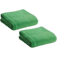 Fleece deken/plaid - 2x - groen - 120 x 150 cm - Polyester fleece - 180 gram - lekker warm kleedje Fleece deken/plaid - 2x - groen - 120 x 150 cm - Polyester fleece - 180 gram - lekker warm kleedje