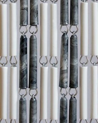 Vliegengordijn Hulzen Wit-Grijsgevlamd - 90cm x 210cm