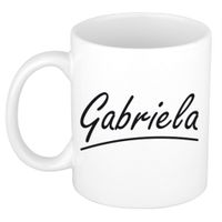 Naam cadeau mok / beker Gabriela met sierlijke letters 300 ml - thumbnail