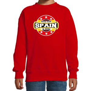 Have fear Spain is here / Spanje supporters sweater rood voor kids