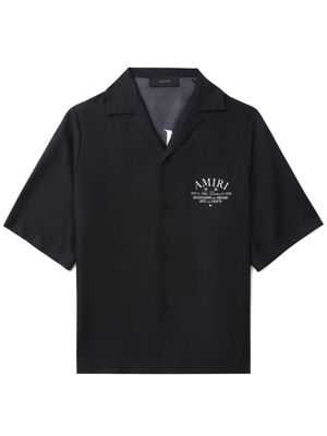 AMIRI chemise en soie à logo imprimé - Noir