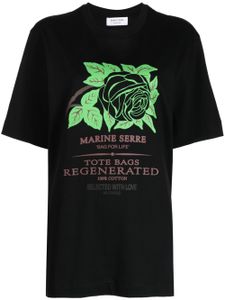 Marine Serre t-shirt en coton à imprimé graphique - Noir