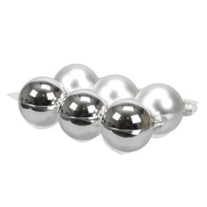 Kerstballen - 6 stuks - zilver - glas - 8 cm - Kerstboomversiering