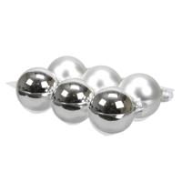 Kerstballen - 6 stuks - zilver - glas - 8 cm - Kerstboomversiering - thumbnail